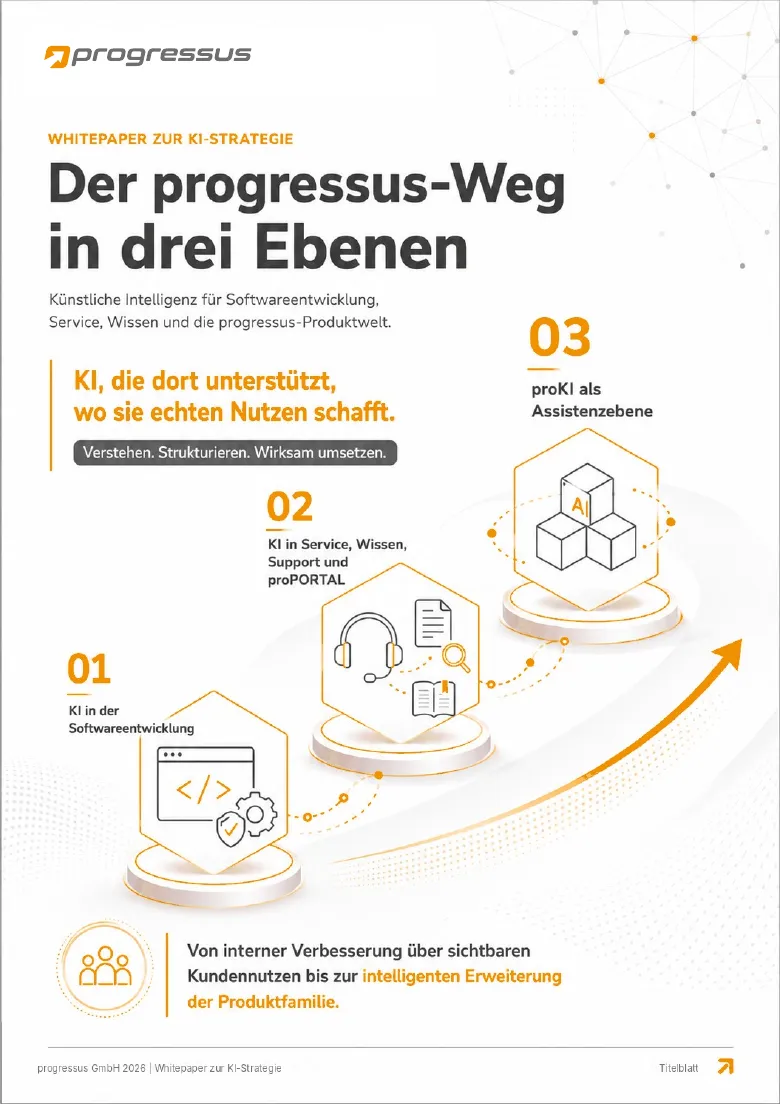 Titelseite des Whitepapers „Der progressus-Weg in drei Ebenen“